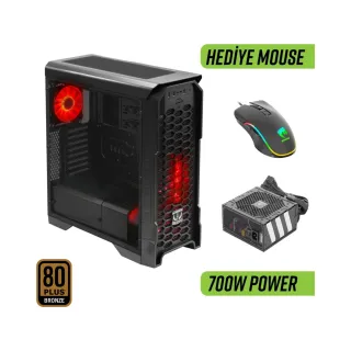 Green Striker SSI-CEB Gri 3 Kırmızı LED Fanlı 700W PSU Bilgisayar Kasası