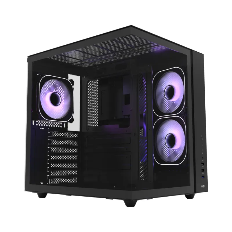 Hawk HC510 ATX Siyah Temperli Cam 3 ARGB Fanlı 650W PSU Bilgisayar Kasası