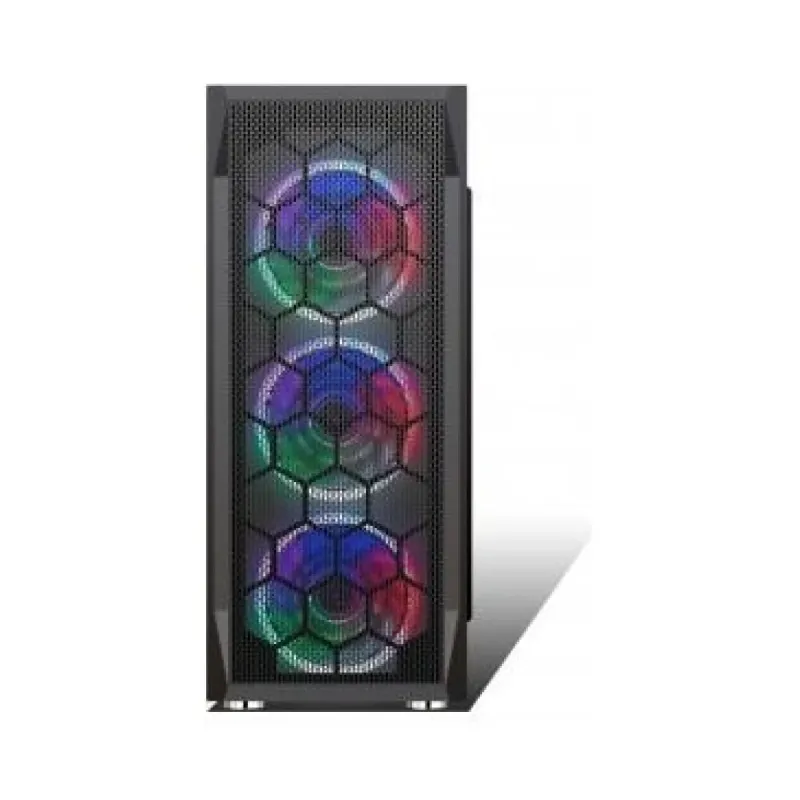 Hiper Zoe ATX Siyah Temperli Cam 3 Rainbow Fanlı 600W PSU Bilgisayar Kasası