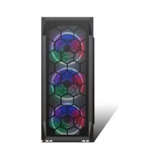 Hiper Zoe ATX Siyah Temperli Cam 3 Rainbow Fanlı 600W PSU Bilgisayar Kasası