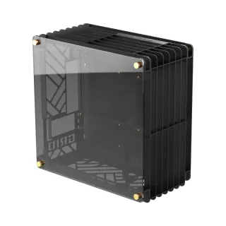 Hyper Rocket Grid Micro ATX Siyah Temperli Cam Fansız Bilgisayar Kasası