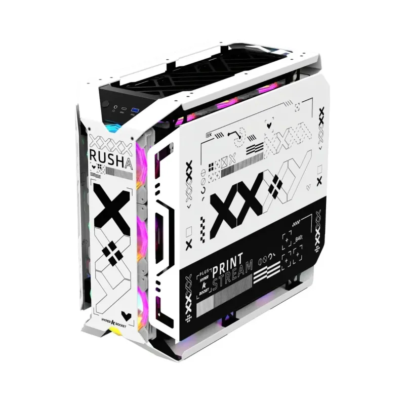 Hyper Rocket X-Era Pro Micro ATX Beyaz Temperli Cam Fansız Bilgisayar Kasası