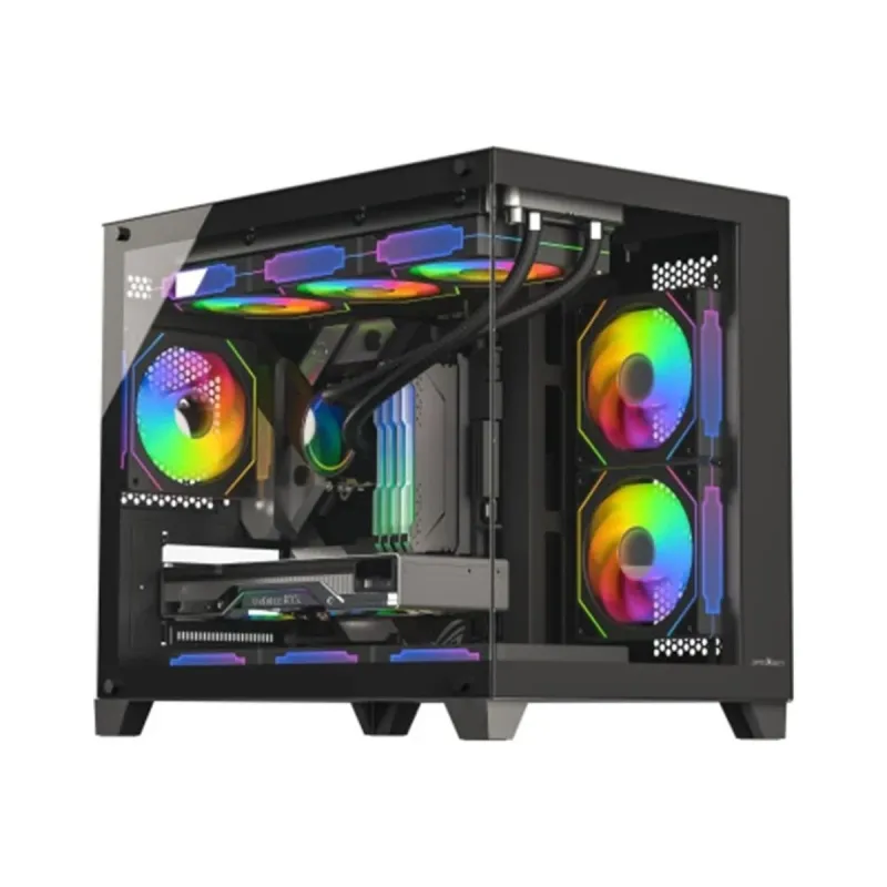 James Donkey Stark S700 Micro ATX Siyah 3 ARGB Fanlı 750W PSU Bilgisayar Kasası