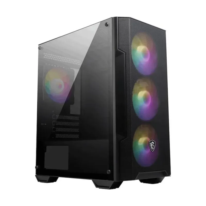 MSI MAG Forge M100A Micro ATX Siyah Temperli Cam 4 RGB Fanlı 500W PSU Bilgisayar Kasası