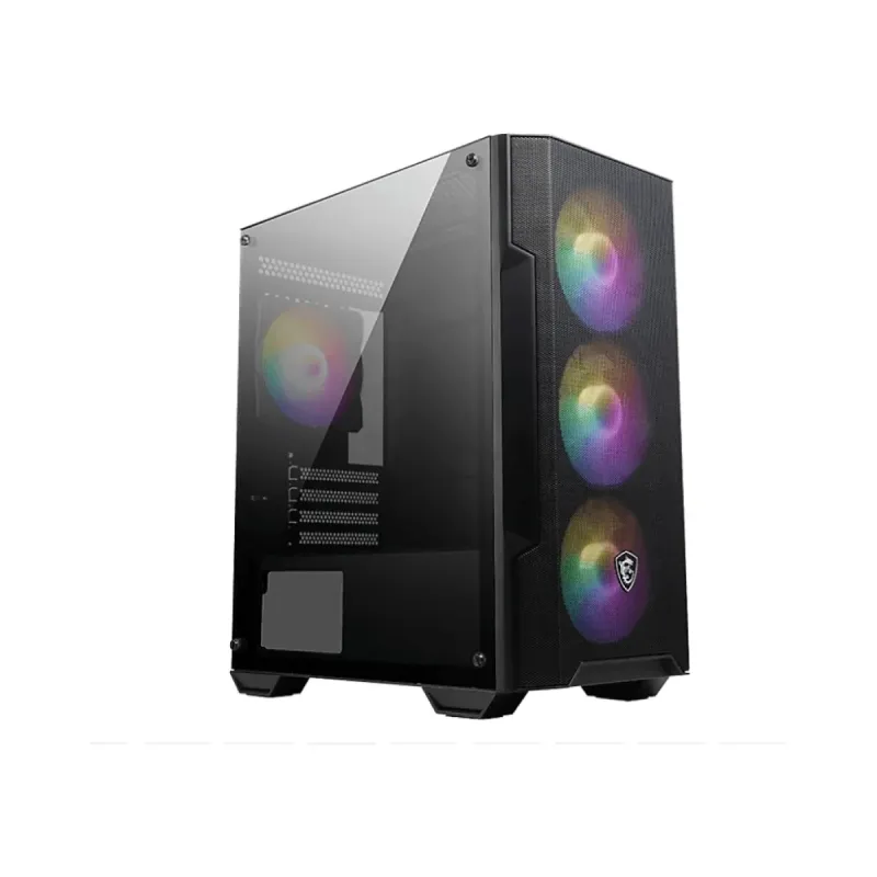 MSI MAG Forge M100A Micro ATX Siyah Temperli Cam 4 RGB Fanlı Bilgisayar Kasası