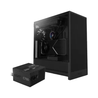 NZXT H5 Flow E-ATX Siyah Temperli Cam 2 Fanlı 750W PSU Bilgisayar Kasası
