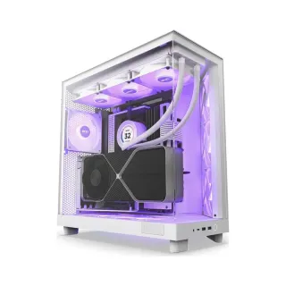 NZXT H6 Flow RGB ATX Beyaz Temperli Cam 3 RGB Fanlı Bilgisayar Kasası