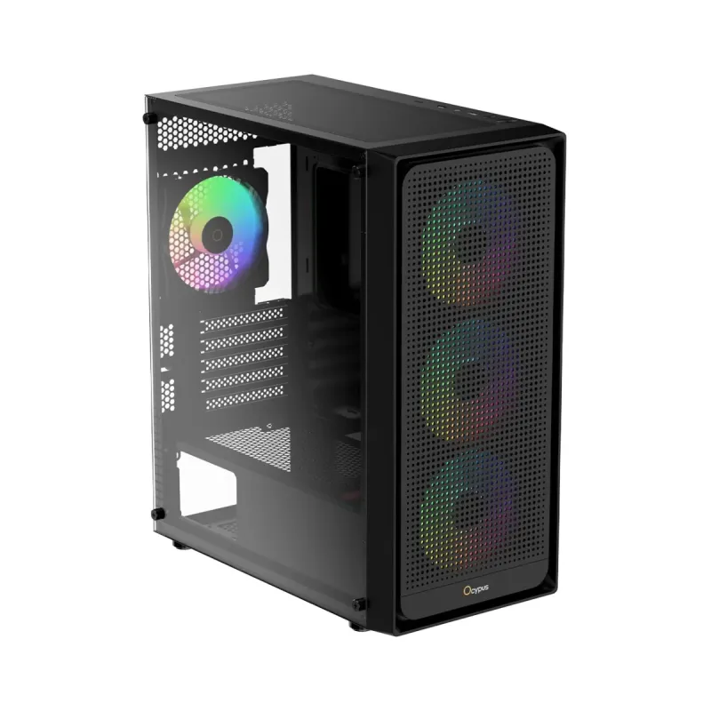 Ocypus Gamma C50 ARGB ATX Siyah Temperli Cam 4 ARGB Fanlı 650W PSU Bilgisayar Kasası