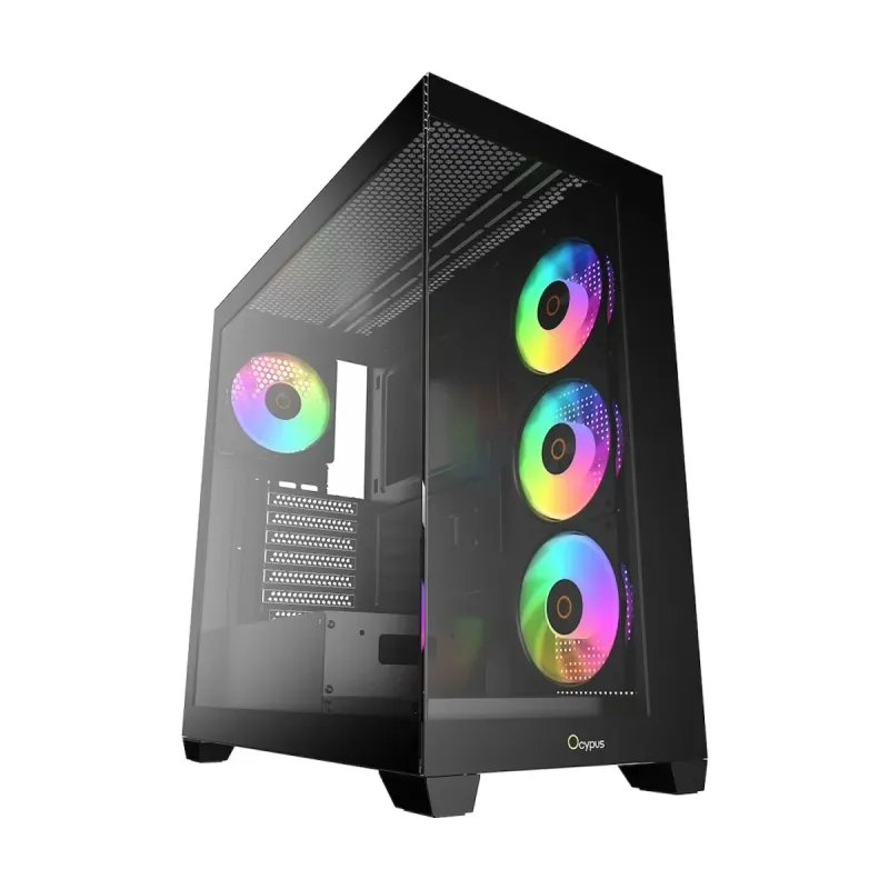 Ocypus Gamma C72 ARGB ATX Siyah Temperli Cam 4 ARGB Fanlı 850W PSU Bilgisayar Kasası