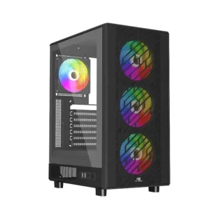 PowerBoost A600B ATX Siyah Temperli Cam 4 Rainbow Fanlı 600W PSU Bilgisayar Kasası