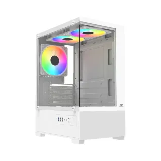 PowerBoost M5001W Micro ATX Beyaz Temperli Cam 3 Rainbow Fanlı 500W PSU Bilgisayar Kasası