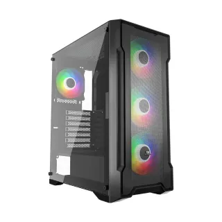 PowerBoost PB-PS6849B ATX Siyah Temperli Cam 4 Rainbow Fanlı 650W PSU Bilgisayar Kasası