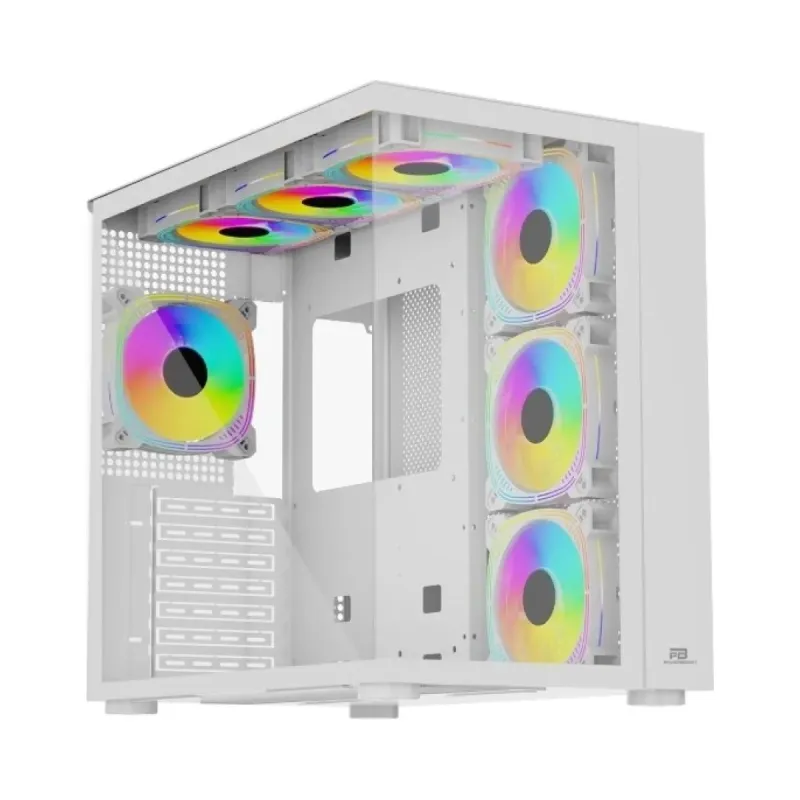 PowerBoost PB-SS02W ATX Beyaz Temperli Cam 7 ARGB Fanlı Bilgisayar Kasası