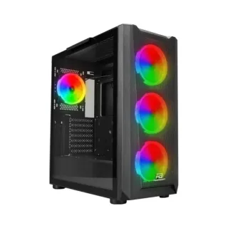 PowerBoost VK-W001B ATX Siyah Temperli Cam 4 ARGB Fanlı Bilgisayar Kasası