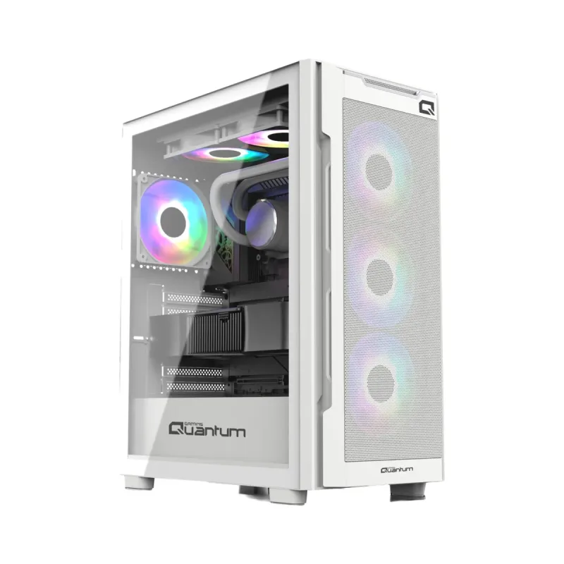 Quantum Gaming Snapfire ATX Beyaz Temperli Cam 4 Fanlı 650W PSU Bilgisayar Kasası