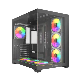 Rampage Ares ATX Siyah Temperli Cam 7 ARGB Fanlı 750W PSU Bilgisayar Kasası