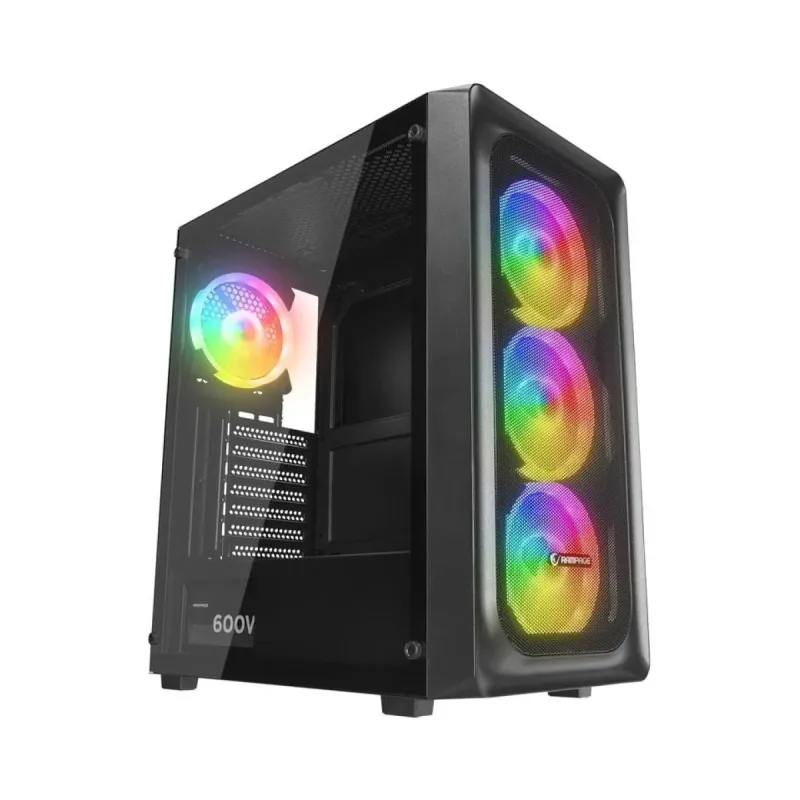 Rampage Armor V2 ATX Siyah Temperli Cam 4 RGB Fanlı 600W PSU Bilgisayar Kasası