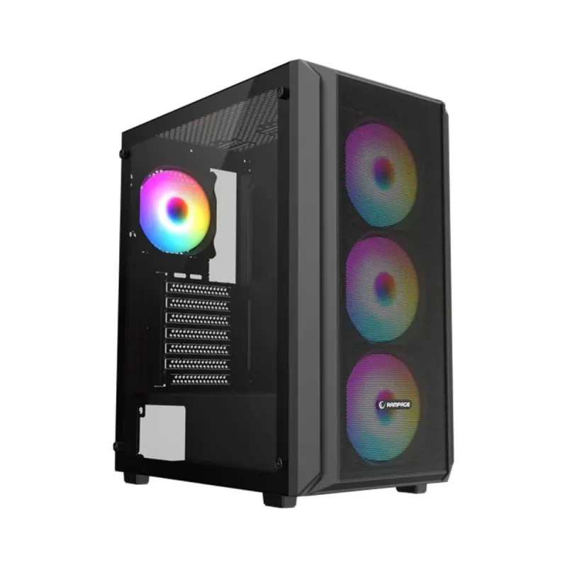 Rampage Beta Mesh ATX Siyah Temperli Cam 4 ARGB Fanlı 650W PSU Bilgisayar Kasası