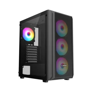 Rampage Beta Mesh ATX Siyah Temperli Cam 4 ARGB Fanlı 650W PSU Bilgisayar Kasası