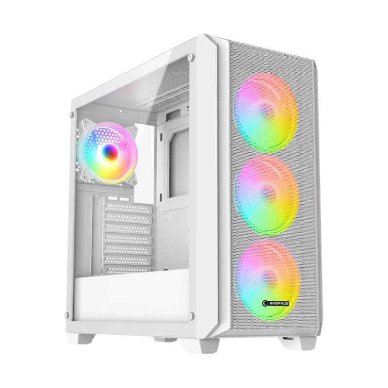 Rampage Elysian ATX Beyaz Temperli Cam 4 ARGB Fanlı 850W PSU Bilgisayar Kasası