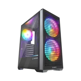 Rampage Gyra V1 ATX Siyah Temperli Cam 3 Rainbow Fanlı 650W PSU Bilgisayar Kasası