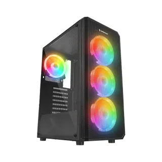 Rampage Helios ATX Siyah Temperli Cam 4 Rainbow Fanlı 650W PSU Bilgisayar Kasası