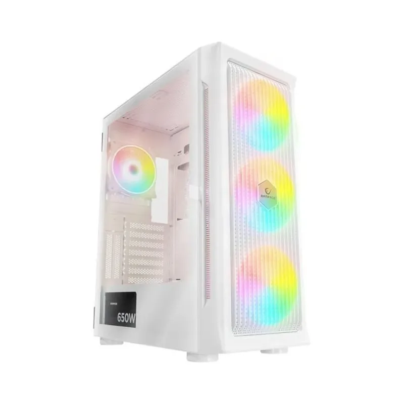 Rampage Prolix ATX Beyaz Temperli Cam 4 ARGB Fanlı 650W PSU Bilgisayar Kasası