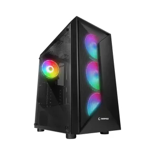 Rampage Triangle ATX Siyah Temperli Cam 4 RGB Fanlı Bilgisayar Kasası