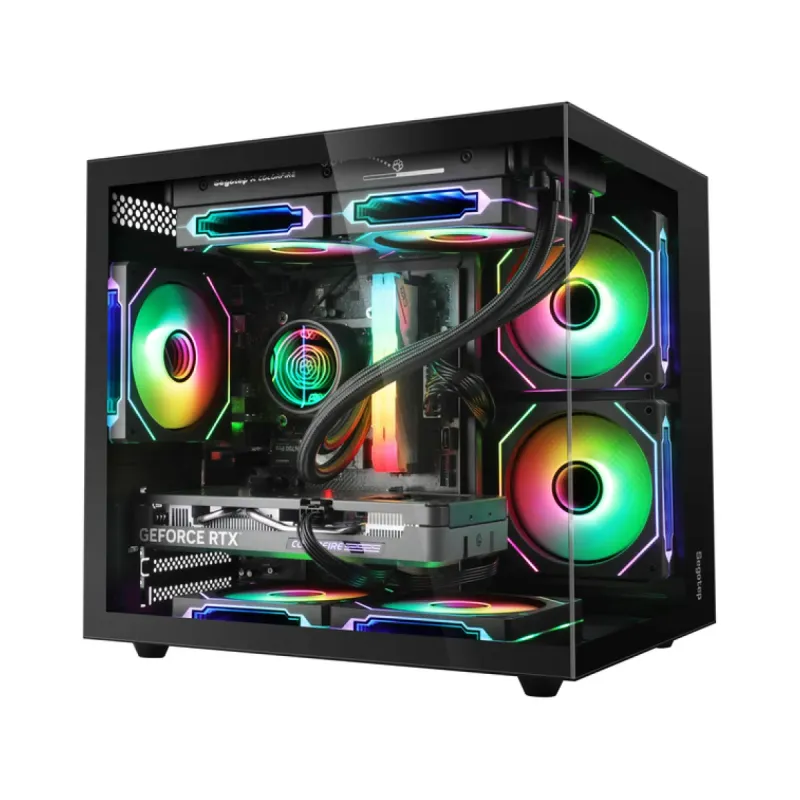 Segotep Brave W1 Micro ATX Siyah Temperli Cam 3 RGB Fanlı 750W PSU Bilgisayar Kasası