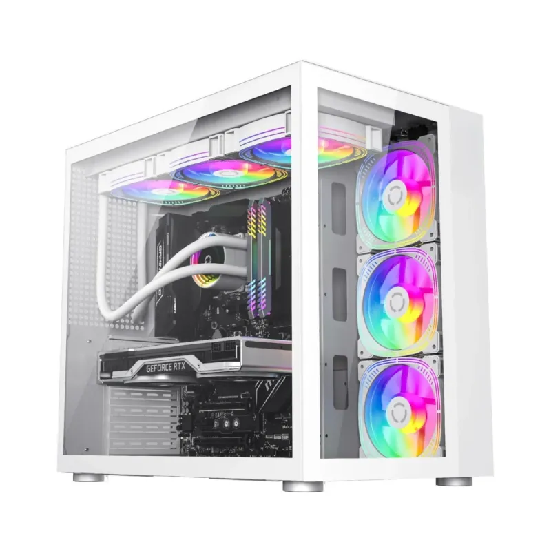 SNT Energy Warzone II ATX Beyaz Temperli Cam 7 ARGB Fanlı 750W PSU Bilgisayar Kasası