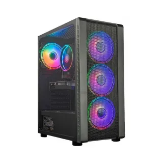 Turbox Master Yi ATX Siyah Akrilik 4 Rainbow Fanlı 400W PSU Bilgisayar Kasası