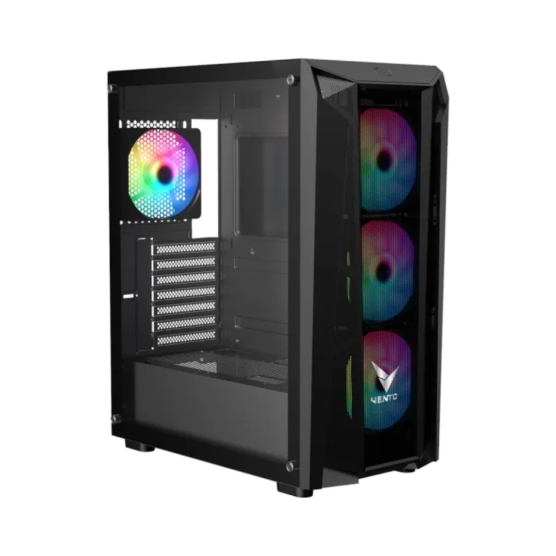 Vento VG15FE ATX Siyah Temperli Cam 4 RGB Fanlı 550W PSU Bilgisayar Kasası
