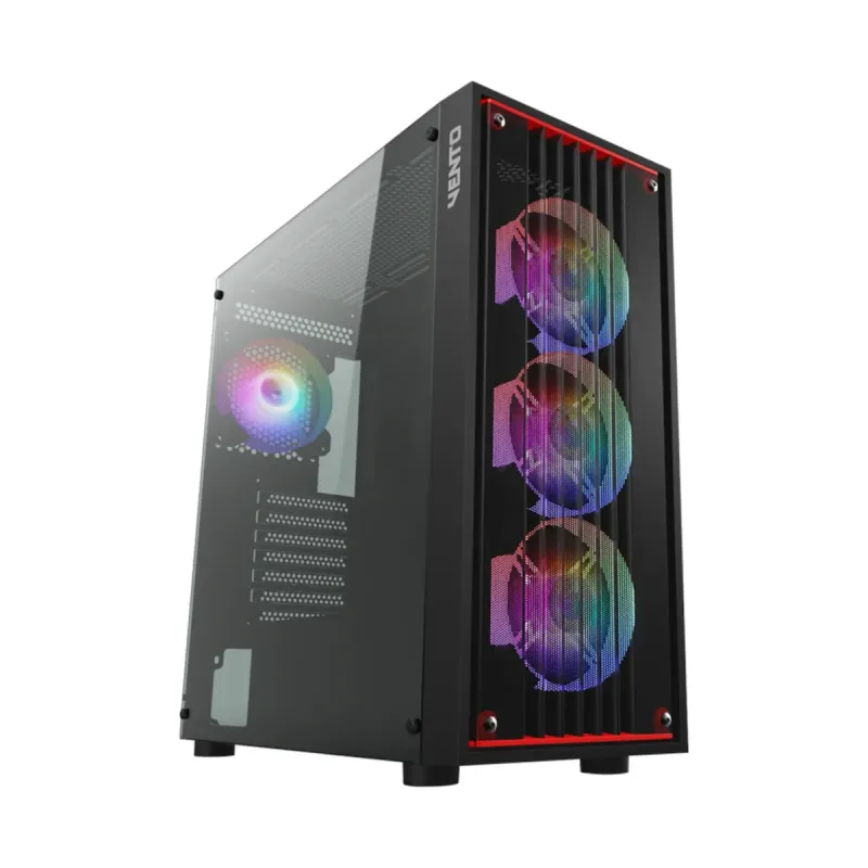 Vento VG22AL E-ATX Siyah Temperli Cam 4 Rainbow Fanlı 750W PSU Bilgisayar Kasası