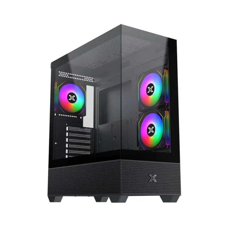 Xigmatek Alphard E-ATX Siyah Temperli Cam 3 RGB Fanlı 750W PSU Bilgisayar Kasası