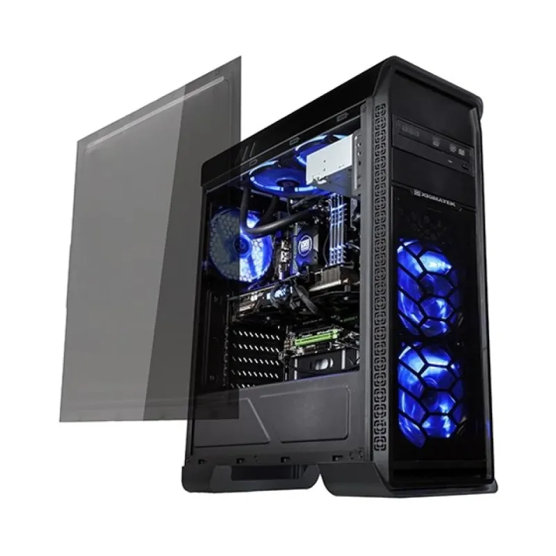 Xigmatek Frontliner ATX Siyah Temperli Cam 3 Mavi LED Fanlı 600W PSU Bilgisayar Kasası