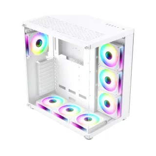 Zoko King ATX Beyaz Temperli Cam 7 ARGB Fanlı Bilgisayar Kasası