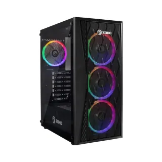 Zoko Melody E-ATX Siyah Temperli Cam 4 Rainbow Fanlı Bilgisayar Kasası