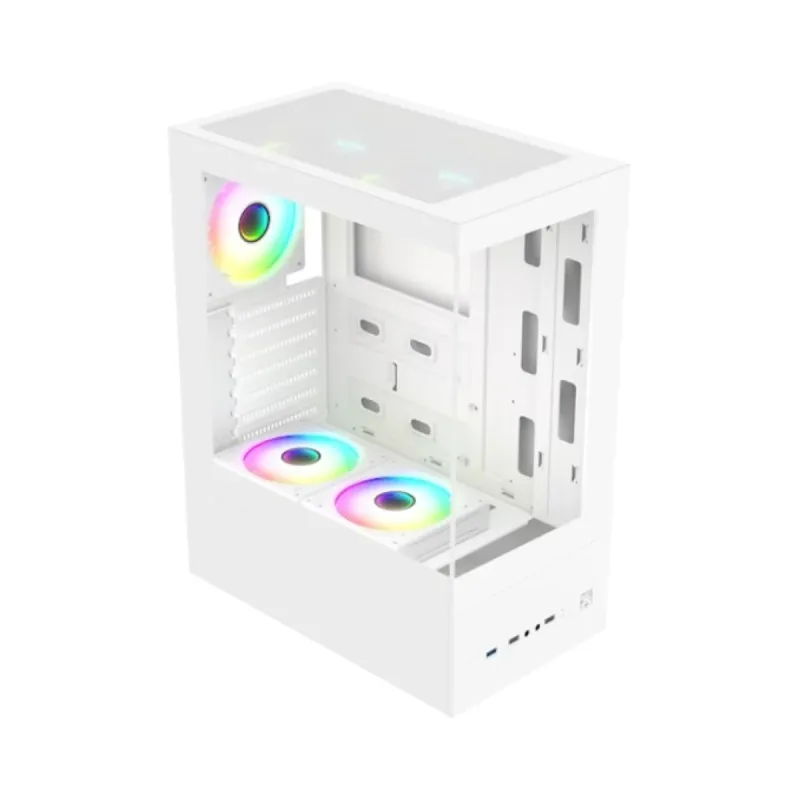 Zoko Smile Micro ATX Beyaz Temperli Cam 5 ARGB Fanlı Bilgisayar Kasası