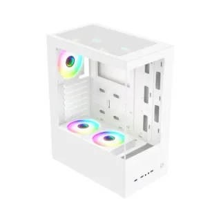 Zoko Smile Micro ATX Beyaz Temperli Cam 5 ARGB Fanlı Bilgisayar Kasası