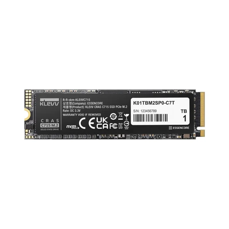 Klevv Cras C715 1 TB M.2 2280 PCIe 3.0 x4 NVMe 3200 MB/s Soğutucusuz SSD