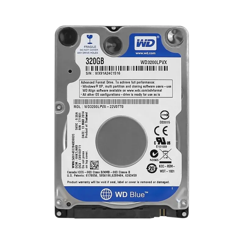 WD Blue Mobile 320 GB 2.5 İnç SATA 3 5400 RPM WD3200LPVX HDD