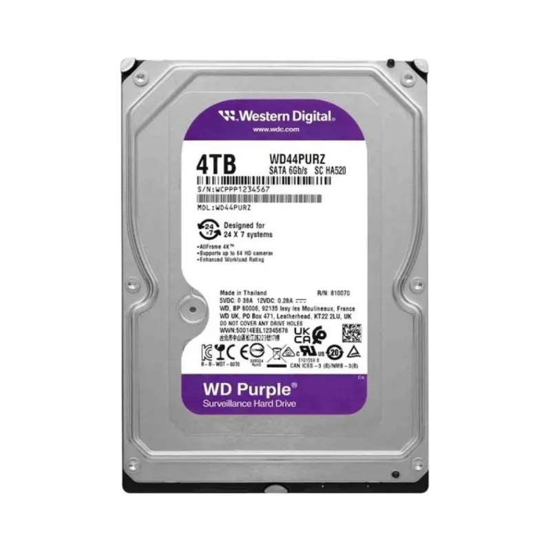 WD Purple 4 TB 3.5 İnç SATA 3 Surveillance WD44PURZ HDD