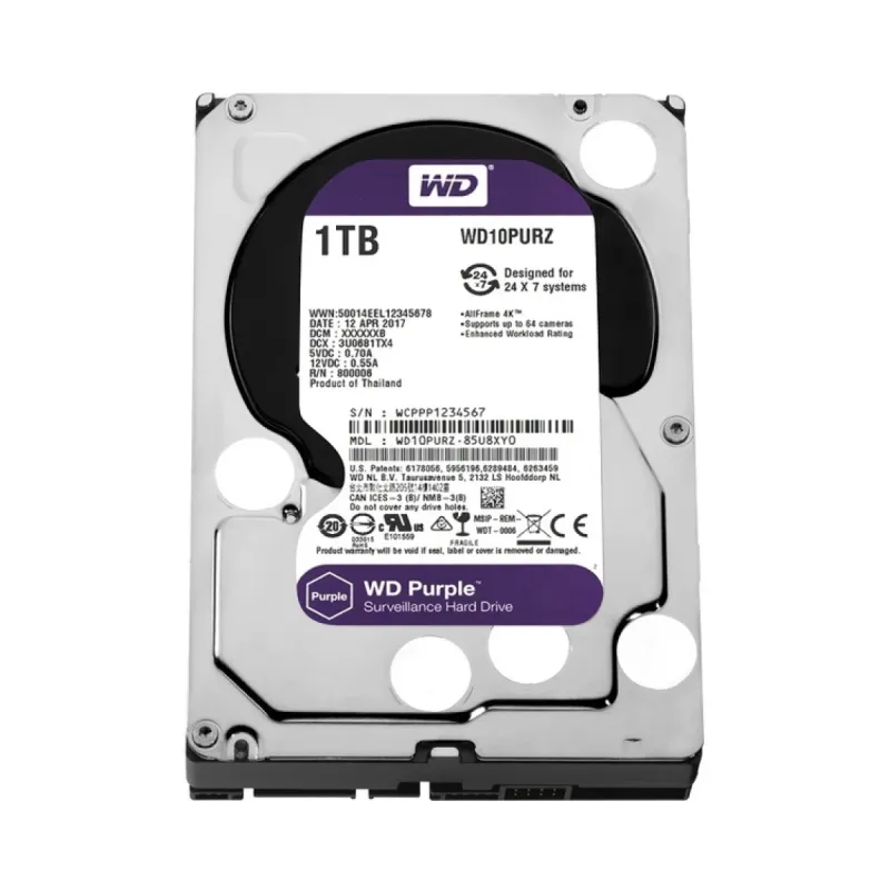 WD Purple 1 TB 3.5 İnç SATA 3 5400 RPM Surveillance WD10PURZ HDD