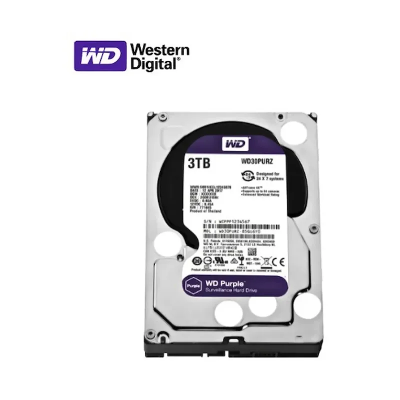 WD Purple 3 TB 3.5 İnç SATA 3 5400 RPM Surveillance WD30PURZ HDD