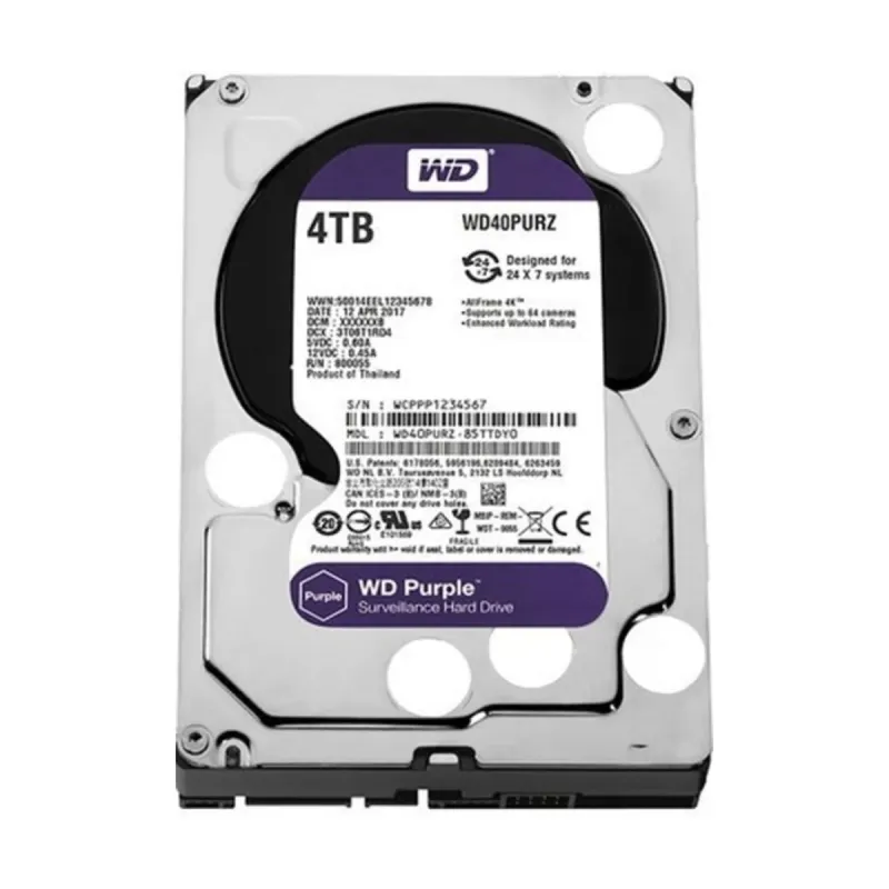 WD Purple 4 TB 3.5 İnç SATA 3 5400 RPM Surveillance WD40PURZ HDD