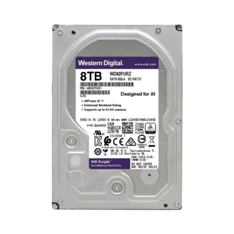 WD Purple 8 TB 3.5 İnç SATA 3 7200 RPM Surveillance HDD