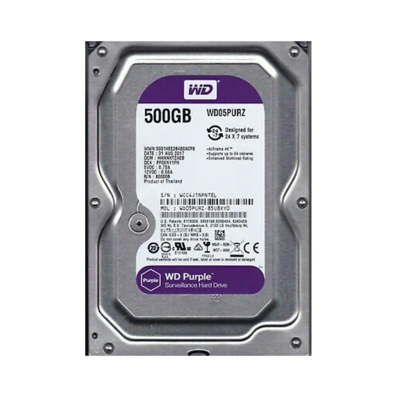 WD WD05PURZ 500 GB 3.5 İnç SATA 3 5400 RPM Surveillance HDD
