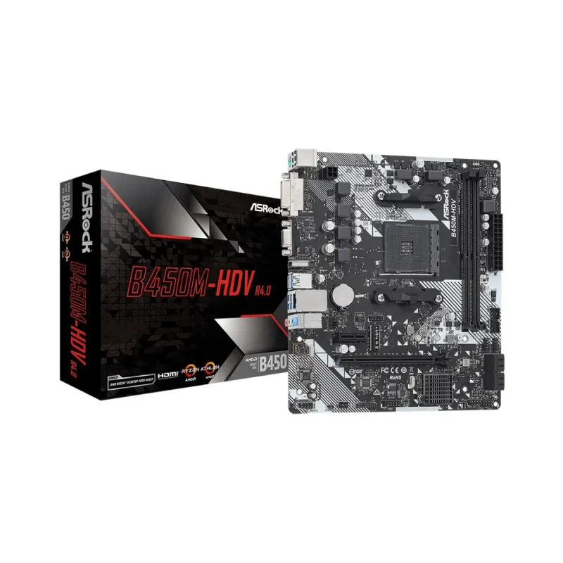 ASRock B450M-HDV R4.0 AM4 DDR4 mATX Anakart