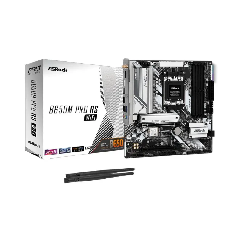 ASRock B650M Pro RS WiFi 6E AM5 (LGA 1718) DDR5 mATX Anakart