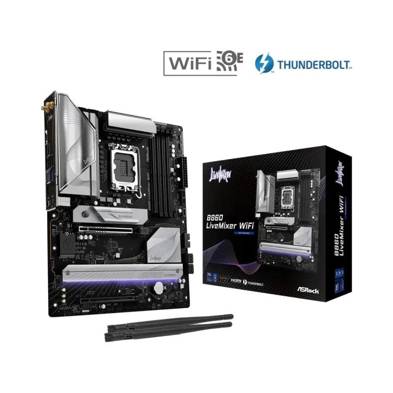 ASRock B860 LiveMixer WiFi 6E LGA 1851 DDR5 ATX Anakart
